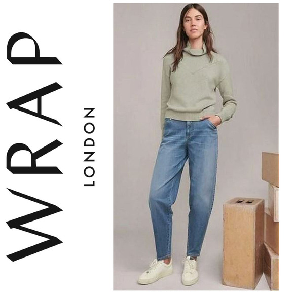 Wrap London Denim - Wrap London Sz US 12 Relaxed Tapered Balloon Leg Jeans Medium Wash ZJ80